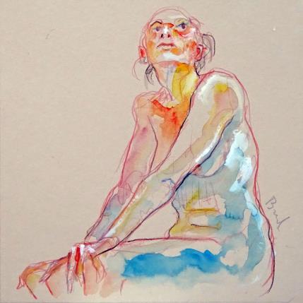 Peinture Marine regarde en haut par Brunel Sébastien | Tableau Figuratif Aquarelle Nu