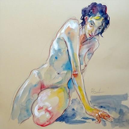 Peinture Jeanne mystère par Brunel Sébastien | Tableau Figuratif Aquarelle Nu