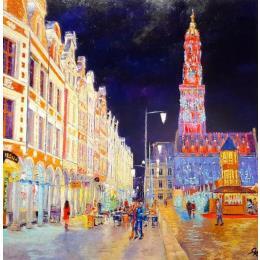 Painting Féerie d'Arras by Rigaux Régis | Painting Figurative Oil Urban