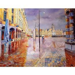 Painting Place des Héros by Rigaux Régis | Painting Figurative Oil Urban