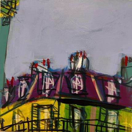 Peinture Un ciel de dragée par Anicet Olivier | Tableau Figuratif Acrylique, Pastel Architecture, Urbain