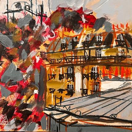 Peinture Au-dessus des pas résonnent par Anicet Olivier | Tableau Figuratif Acrylique, Pastel Architecture, Urbain