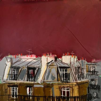 Peinture Un salon sur le balcon? par Anicet Olivier | Tableau Figuratif Acrylique, Pastel Architecture, Urbain