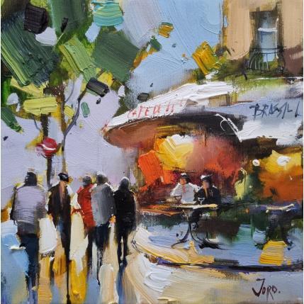 Peinture Afternoon drink in Montreal par Joro | Tableau Figuratif Huile Urbain
