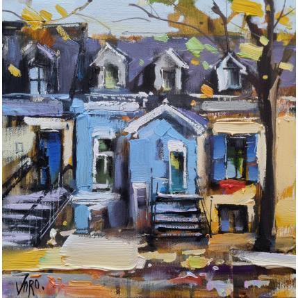 Peinture My street par Joro | Tableau Figuratif Huile Urbain