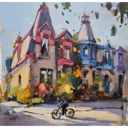 Peinture Square Saint-Louis par Joro | Tableau Figuratif Huile Urbain