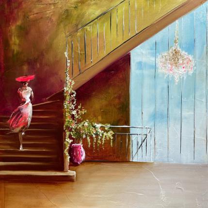 Peinture c'est le printemps par Vinnie | Tableau Figuratif Huile