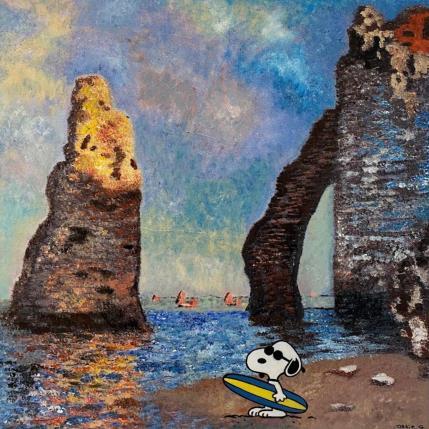 Peinture Surf à Etretat par Marie G.  | Tableau Pop-art Acrylique Icones Pop