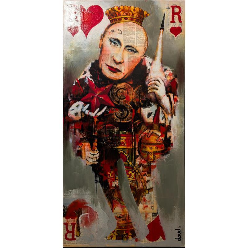 Peinture Roi de coeur -RIMIDALV blues par Doudoudidon | Tableau Art Singulier Acrylique Scènes de vie, Société