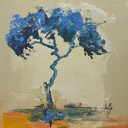 Painting Arbre bleu by Raffin Christian | Painting Figurative Oil Nature, Pop icons