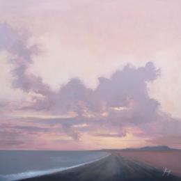 Peinture No man's plage par Jung François | Tableau Figuratif Huile Paysages