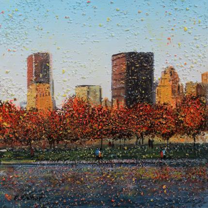 Peinture Montréal en automne par Dessapt Elika | Tableau Impressionnisme Acrylique, Sable