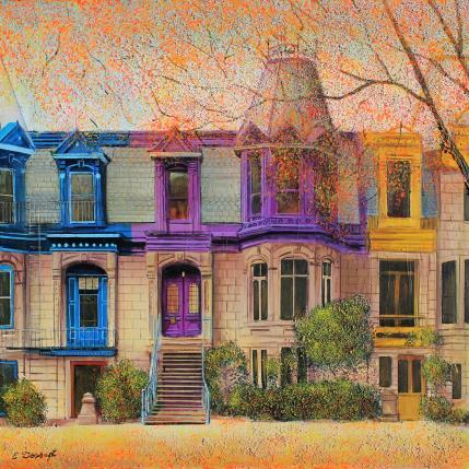 Peinture Le carré Saint-Louis : Symphonie Chromatique par Dessapt Elika | Tableau Impressionnisme Acrylique, Sable