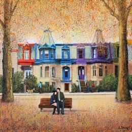 Painting Un instant entre deux saisons by Dessapt Elika | Painting Impressionism Acrylic, Sand