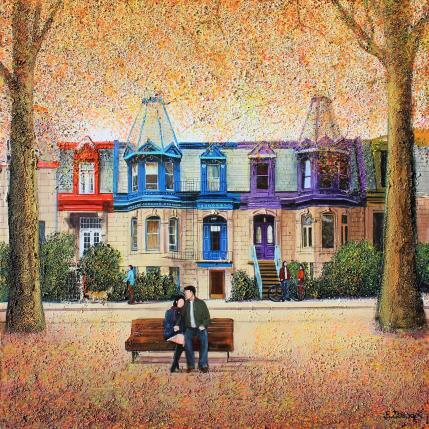 Peinture Un instant entre deux saisons par Dessapt Elika | Tableau Impressionnisme Acrylique, Sable