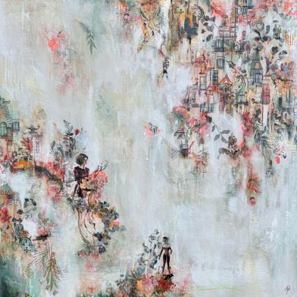 Painting Partout, à travers le monde, ensemble by Bergeron Marie-Josée | Painting Surrealism Acrylic, Gluing, Oil