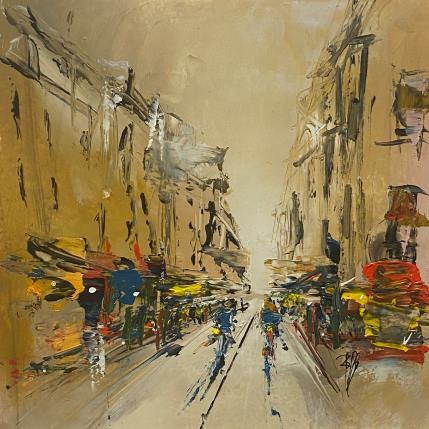 Peinture Jour de Ville par Raffin Christian | Tableau Figuratif Huile Urbain