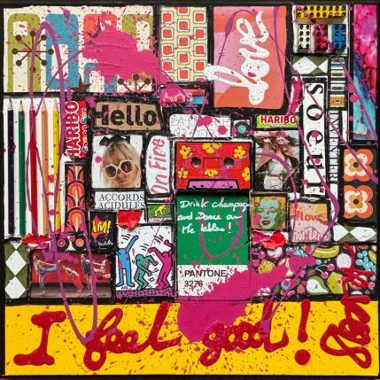 Peinture I feel good par Costa Sophie | Tableau Pop-art Acrylique, Collage, Upcycling