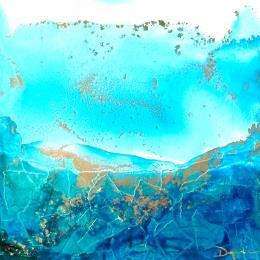 Painting Poésie marine 1970 by Depaire Silvia | Painting Abstract Acrylic Landscapes, Marine, Minimalist