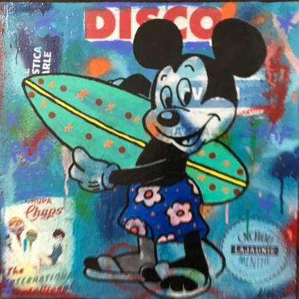 Peinture Mickey surf par Kikayou | Tableau Pop-art Acrylique, Collage, Graffiti Icones Pop