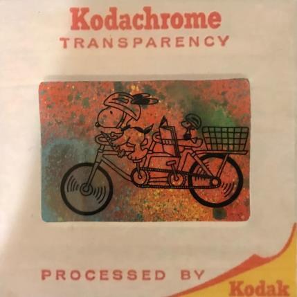 Peinture Snoopy velo diapo par Kikayou | Tableau Pop-art Acrylique, Collage, Graffiti Icones Pop