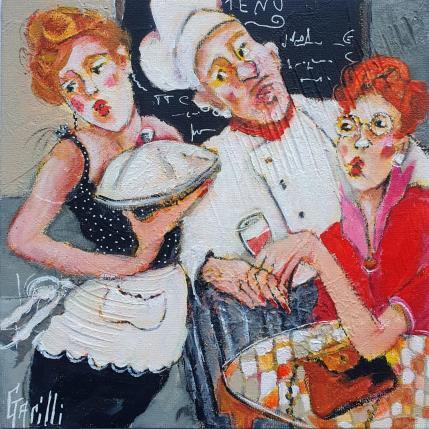 Peinture Entre les 2 mon cœur balance par Garilli Nicole | Tableau Figuratif Acrylique Scènes de vie