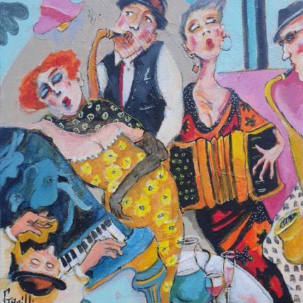 Peinture C'est chic et c'est jazzy par Garilli Nicole | Tableau Figuratif Acrylique Scènes de vie