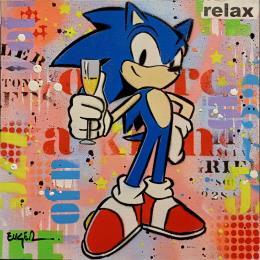 Painting Relax by Euger Philippe | Painting Pop-art Acrylic, Gluing Pop icons