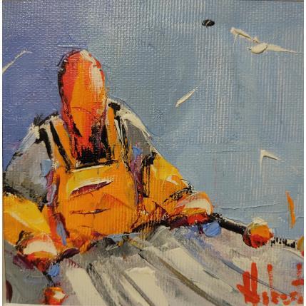 Peinture Le pêcheur par Hébert Franck | Tableau Figuratif Huile Marine, Paysages