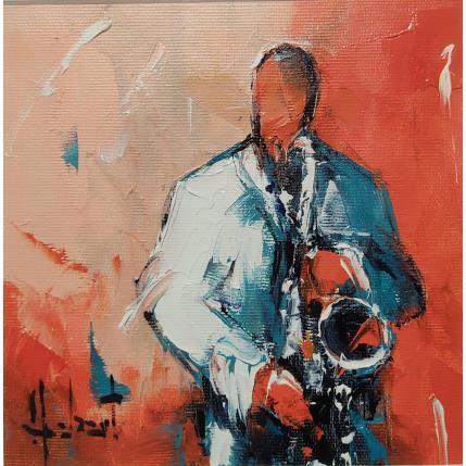 Peinture Le saxophoniste par Hébert Franck | Tableau Figuratif Huile Marine, Paysages