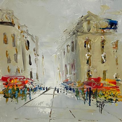 Peinture Cafe´s par Raffin Christian | Tableau Figuratif Huile Urbain