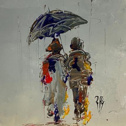 Painting Sous ton Parapluie by Raffin Christian | Painting Figurative Oil Life style