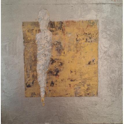 Peinture D'or et d'Argent  par Rocco Sophie | Tableau Art Singulier Acrylique, Collage, Feuille d'argent, Papier