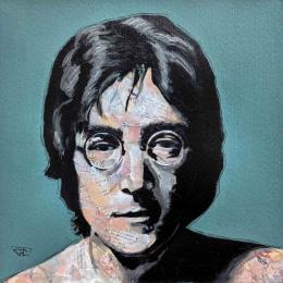 Painting John Lennon by G.C.Popartist | Painting Pop-art Acrylic, Gluing, Graffiti, Oil Music, Pop icons, Portrait