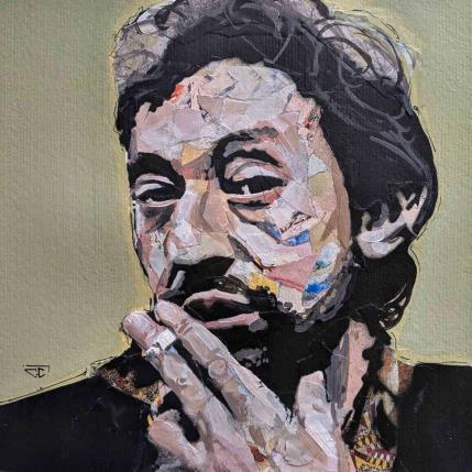Peinture Serge Gainsbourg par G.C.Popartist | Tableau Pop-art Acrylique, Collage, Huile, Upcycling Icones Pop, Musique, Portraits