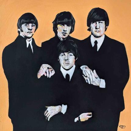Peinture The Beatles par G.C.Popartist | Tableau Pop-art Acrylique, Collage, Encre, Huile, Papier, Upcycling Icones Pop, Musique, Portraits