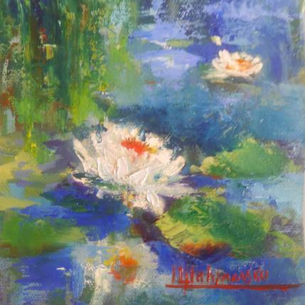 Peinture F1014 Reflets Aquatiques par Malynovska Iryna | Tableau Impressionnisme Huile Nature