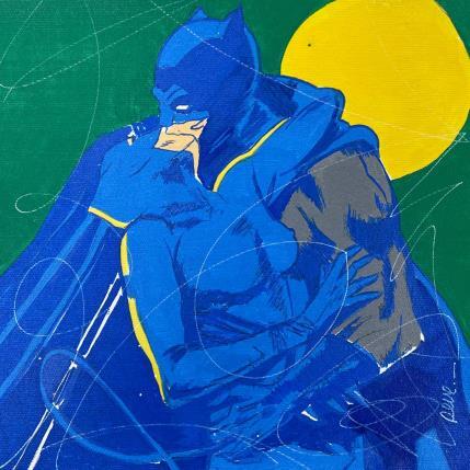 Peinture Catwoman + Batman par Revel | Tableau Pop-art Icones Pop