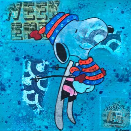 Peinture Snoopy flip par Kikayou | Tableau Pop-art Acrylique, Collage, Graffiti Icones Pop