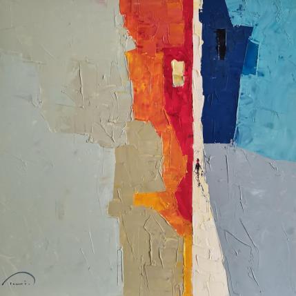 Peinture Narrow street par Tomàs | Tableau Abstrait Huile Scènes de vie, Urbain