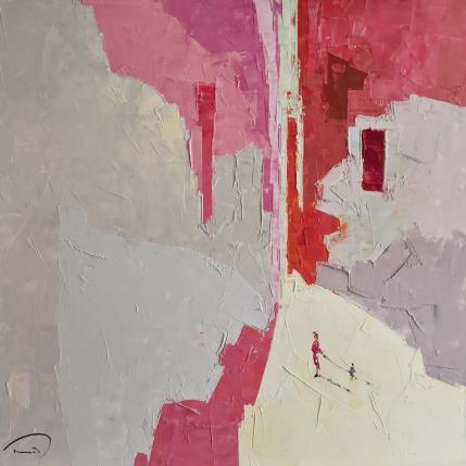 Peinture Un matin rouge par Tomàs | Tableau Abstrait Huile Scènes de vie, Société, Urbain