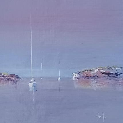 Peinture Calanque sereine par Degabriel Véronique | Tableau Figuratif Acrylique Marine, Nature, Paysages