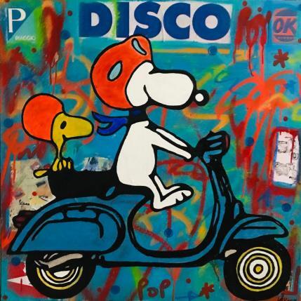 Peinture Snoopy And Woodstock vespa  par Kikayou | Tableau Pop-art Acrylique, Collage, Graffiti Icones Pop