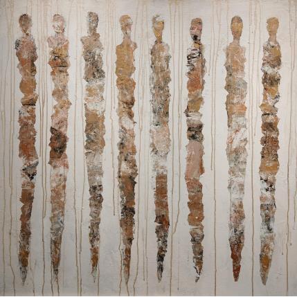 Peinture Les fées magiques par Rocco Sophie | Tableau Art Singulier Acrylique, Collage, Sable