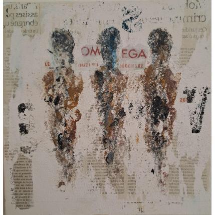 Peinture Complicité par Rocco Sophie | Tableau Art Singulier Acrylique, Collage, Sable