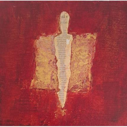 Peinture Cœur Rouge par Rocco Sophie | Tableau Art Singulier Acrylique, Collage, Sable