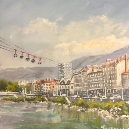 Gemälde Les bulles volant eu dessus de Grenoble von Lallemand Yves | Gemälde Figurativ Acryl Pop-Ikonen, Urban