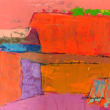 Pintura Lumière du soir por Ottenjann Andrea | Pintura Abstract Acrylic Landscapes