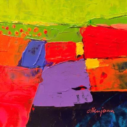 Pintura Champ de coquelicots 1 por Ottenjann Andrea | Pintura Abstract Acrylic Landscapes