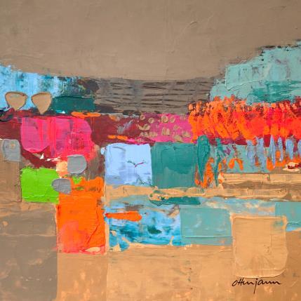 Peinture Topographie imaginaire 1 par Ottenjann Andrea | Tableau Abstrait Acrylique Paysages